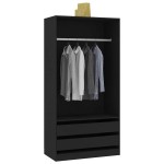vidaXL Șifonier, negru, 100x50x200 cm, lemn prelucrat vidaXL Șifonier, negru, 100x50x200 cm, lemn prelucrat