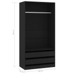 vidaXL Șifonier, negru, 100x50x200 cm, lemn prelucrat vidaXL Șifonier, negru, 100x50x200 cm, lemn prelucrat