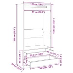 vidaXL Șifonier, gri beton, 100x50x200 cm, lemn prelucrat