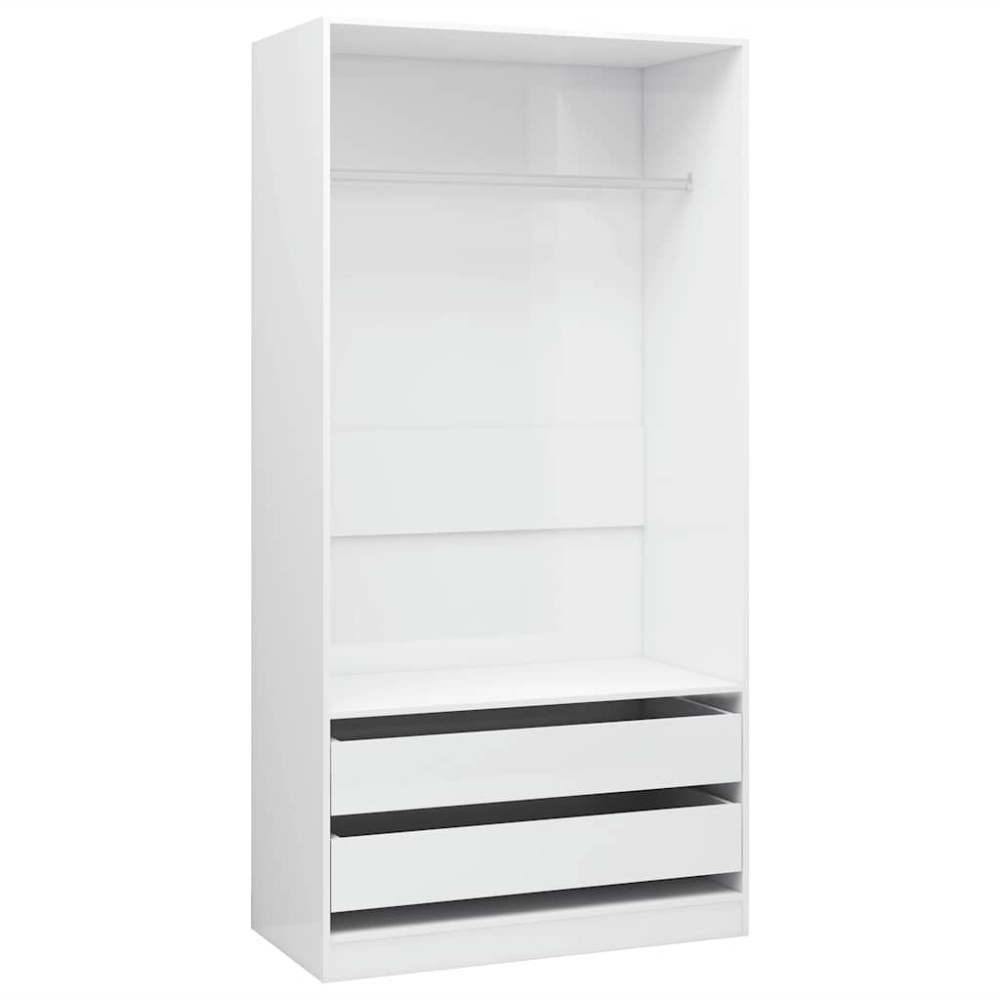 vidaXL Șifonier, alb extralucios, 100x50x200 cm, lemn prelucrat