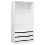 vidaXL Șifonier, alb extralucios, 100x50x200 cm, lemn prelucrat vidaXL Șifonier, alb extralucios, 100x50x200 cm, lemn prelucrat