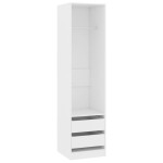 vidaXL Șifonier cu sertare, alb, 50x50x200 cm, lemn prelucrat