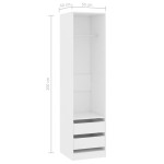 vidaXL Șifonier cu sertare, alb, 50x50x200 cm, lemn prelucrat