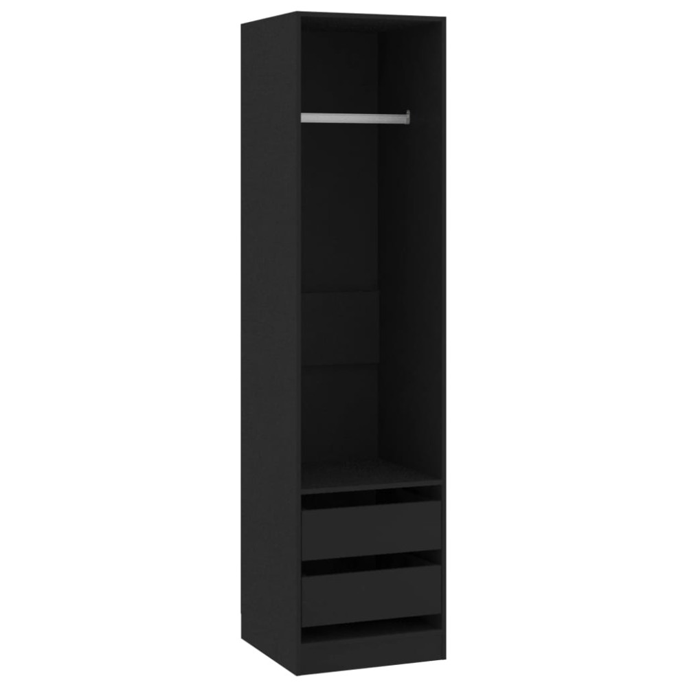 vidaXL Șifonier cu sertare, negru, 50x50x200 cm, lemn prelucrat