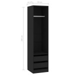 vidaXL Șifonier cu sertare, negru, 50x50x200 cm, lemn prelucrat