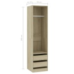 vidaXL Șifonier cu sertare stejar sonoma, 50x50x200 cm, lemn prelucrat
