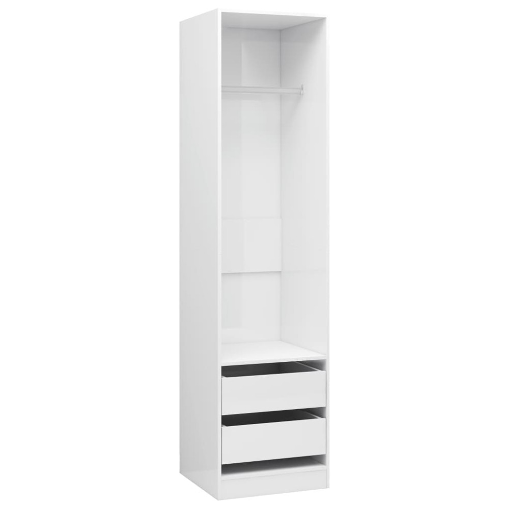 vidaXL Șifonier cu sertare alb extralucios 50x50x200 cm lemn prelucrat