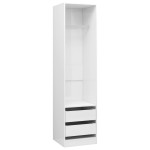 vidaXL Șifonier cu sertare alb extralucios 50x50x200 cm lemn prelucrat vidaXL Șifonier cu sertare alb extralucios 50x50x200 cm lemn prelucrat