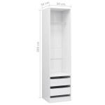 vidaXL Șifonier cu sertare alb extralucios 50x50x200 cm lemn prelucrat vidaXL Șifonier cu sertare alb extralucios 50x50x200 cm lemn prelucrat