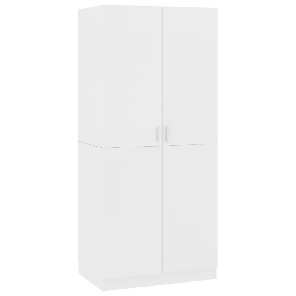 vidaXL Șifonier, alb, 80x52x180 cm, lemn prelucrat