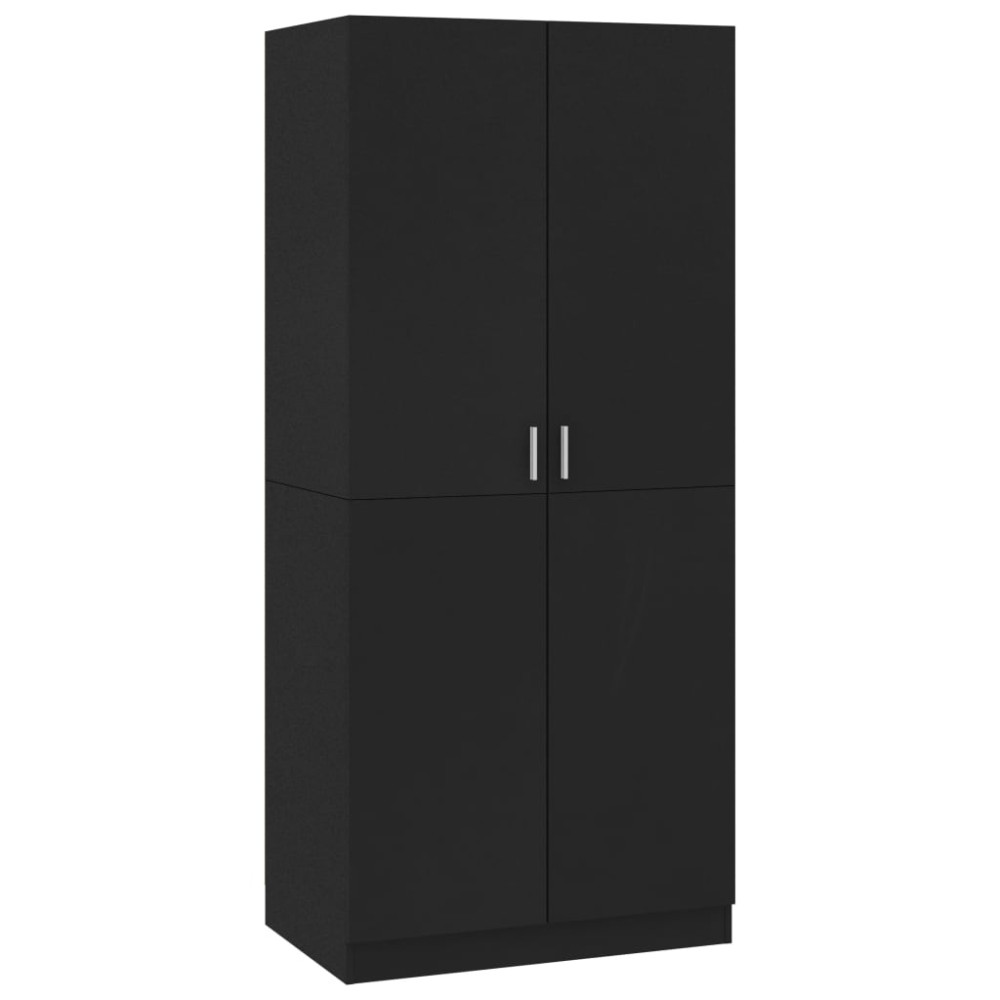 vidaXL Șifonier, negru, 80x52x180 cm, lemn prelucrat