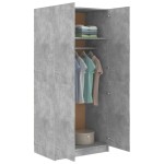vidaXL Șifonier, gri beton, 80x52x180 cm, lemn prelucrat