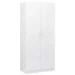 vidaXL Șifonier, alb extralucios, 80x52x180 cm, lemn prelucrat vidaXL Șifonier, alb extralucios, 80x52x180 cm, lemn prelucrat