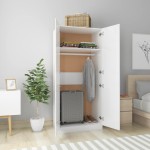 vidaXL Șifonier, alb extralucios, 80x52x180 cm, lemn prelucrat vidaXL Șifonier, alb extralucios, 80x52x180 cm, lemn prelucrat