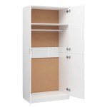 vidaXL Șifonier, alb extralucios, 80x52x180 cm, lemn prelucrat vidaXL Șifonier, alb extralucios, 80x52x180 cm, lemn prelucrat