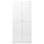 vidaXL Șifonier, alb extralucios, 80x52x180 cm, lemn prelucrat vidaXL Șifonier, alb extralucios, 80x52x180 cm, lemn prelucrat