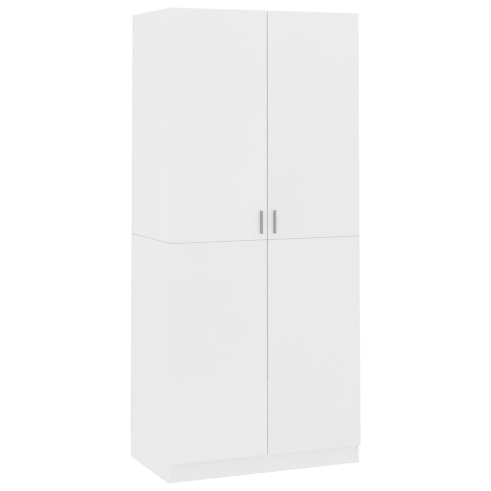 vidaXL Șifonier, alb, 90x52x200 cm, lemn prelucrat
