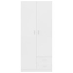 vidaXL Șifonier, alb, 80x52x180 cm, lemn prelucrat