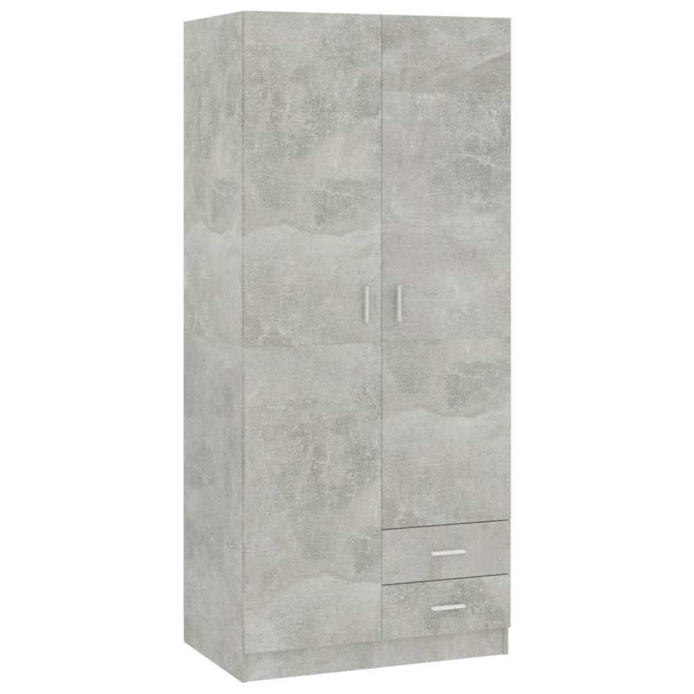 vidaXL Șifonier, gri beton, 80x52x180 cm, lemn prelucrat