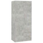 vidaXL Șifonier, gri beton, 80x52x180 cm, lemn prelucrat vidaXL Șifonier, gri beton, 80x52x180 cm, lemn prelucrat