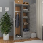 vidaXL Șifonier, gri beton, 80x52x180 cm, lemn prelucrat vidaXL Șifonier, gri beton, 80x52x180 cm, lemn prelucrat