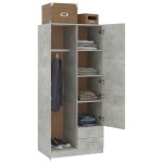 vidaXL Șifonier, gri beton, 80x52x180 cm, lemn prelucrat vidaXL Șifonier, gri beton, 80x52x180 cm, lemn prelucrat
