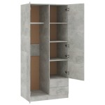 vidaXL Șifonier, gri beton, 80x52x180 cm, lemn prelucrat vidaXL Șifonier, gri beton, 80x52x180 cm, lemn prelucrat