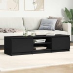 vidaXL Dulap TV, negru, 140x40x35,5 cm, lemn prelucrat
