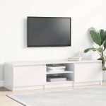vidaXL Dulap TV, alb extralucios, 140x40x35,5 cm, lemn prelucrat vidaXL Dulap TV, alb extralucios, 140x40x35,5 cm, lemn prelucrat