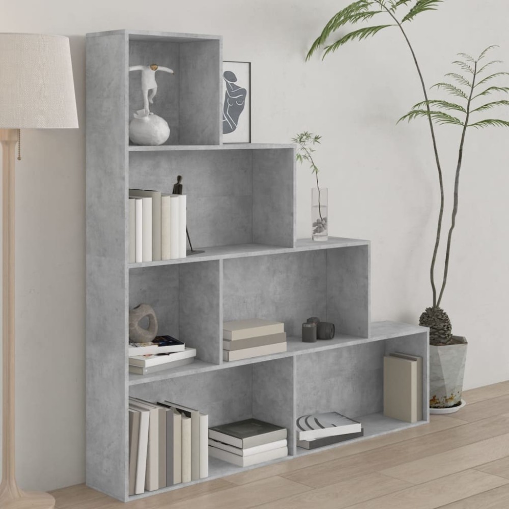 vidaXL Bibliotecă/Separator, gri beton, 155x24x160 cm, lemn prelucrat
