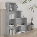 vidaXL Bibliotecă/Separator, gri beton, 155x24x160 cm, lemn prelucrat vidaXL Bibliotecă/Separator, gri beton, 155x24x160 cm, lemn prelucrat