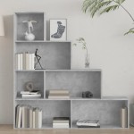vidaXL Bibliotecă/Separator, gri beton, 155x24x160 cm, lemn prelucrat vidaXL Bibliotecă/Separator, gri beton, 155x24x160 cm, lemn prelucrat