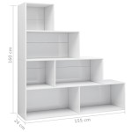 vidaXL Bibliotecă/Separator, alb lucios, 155x24x160 cm, lemn prelucrat vidaXL Bibliotecă/Separator, alb lucios, 155x24x160 cm, lemn prelucrat
