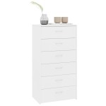 vidaXL Dulap cu 6 sertare, alb, 50x34x96 cm, lemn prelucrat vidaXL Dulap cu 6 sertare, alb, 50x34x96 cm, lemn prelucrat