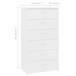 vidaXL Dulap cu 6 sertare, alb, 50x34x96 cm, lemn prelucrat vidaXL Dulap cu 6 sertare, alb, 50x34x96 cm, lemn prelucrat