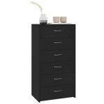 vidaXL Dulap cu 6 sertare, negru, 50x34x96 cm, lemn prelucrat vidaXL Dulap cu 6 sertare, negru, 50x34x96 cm, lemn prelucrat