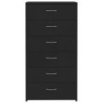 vidaXL Dulap cu 6 sertare, negru, 50x34x96 cm, lemn prelucrat vidaXL Dulap cu 6 sertare, negru, 50x34x96 cm, lemn prelucrat