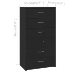 vidaXL Dulap cu 6 sertare, negru, 50x34x96 cm, lemn prelucrat vidaXL Dulap cu 6 sertare, negru, 50x34x96 cm, lemn prelucrat