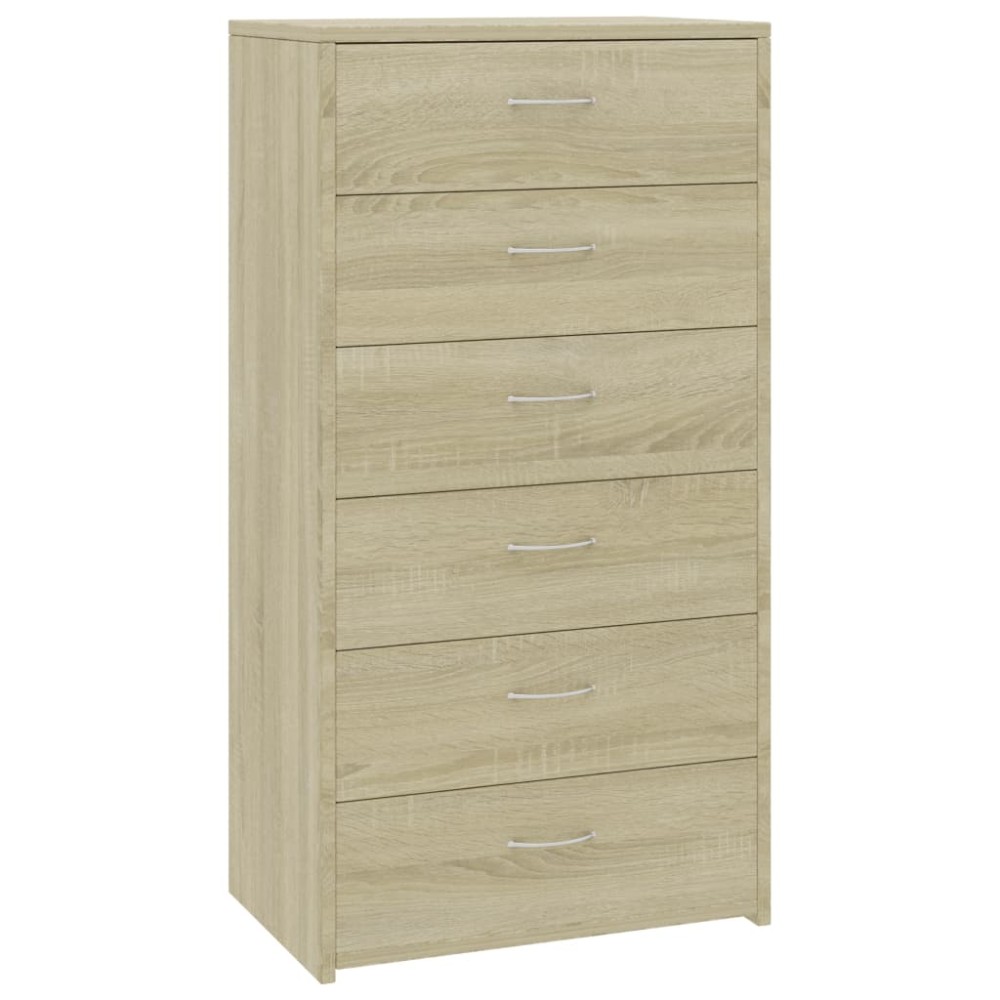 vidaXL Dulap cu 6 sertare, stejar Sonoma, 50x34x96 cm, lemn prelucrat