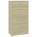vidaXL Dulap cu 6 sertare, stejar Sonoma, 50x34x96 cm, lemn prelucrat