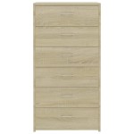 vidaXL Dulap cu 6 sertare, stejar Sonoma, 50x34x96 cm, lemn prelucrat