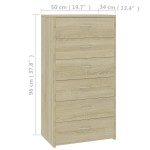 vidaXL Dulap cu 6 sertare, stejar Sonoma, 50x34x96 cm, lemn prelucrat