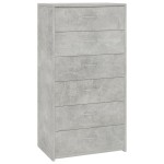 vidaXL Dulap cu 6 sertare, gri beton, 50x34x96 cm, lemn prelucrat vidaXL Dulap cu 6 sertare, gri beton, 50x34x96 cm, lemn prelucrat