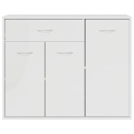 vidaXL dulap, alb extralucios, 88x30x70 cm, lemn prelucrat