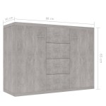vidaXL Dulap, gri beton, 88x30x65 cm, lemn prelucrat