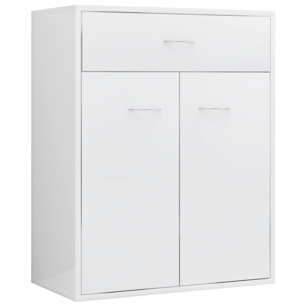 vidaXL Dulap, alb extralucios, 60x30x75 cm, lemn prelucrat