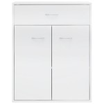 vidaXL Dulap, alb extralucios, 60x30x75 cm, lemn prelucrat