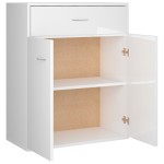 vidaXL Dulap, alb extralucios, 60x30x75 cm, lemn prelucrat