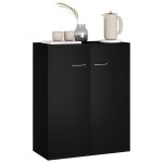 vidaXL Dulap, negru, 60x30x75 cm, lemn prelucrat