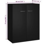 vidaXL Dulap, negru, 60x30x75 cm, lemn prelucrat